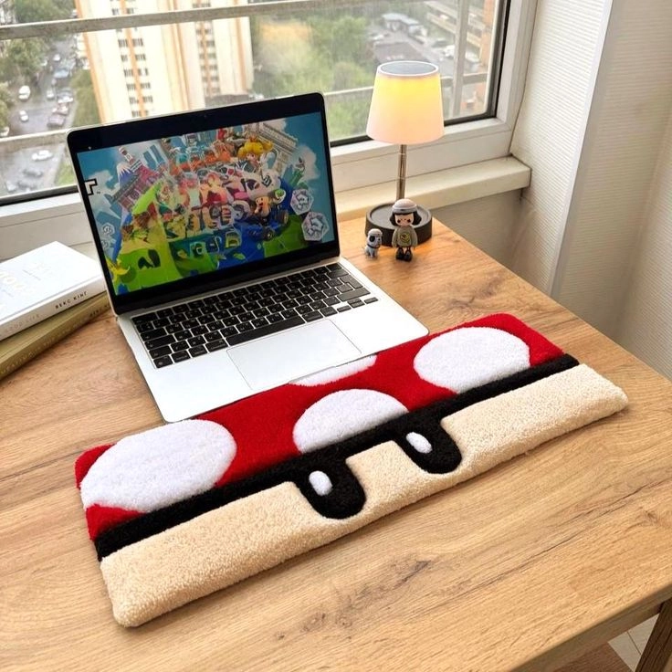 Super Mario Mushroom Plush Keyboard Wrist Rest & Desk Mat