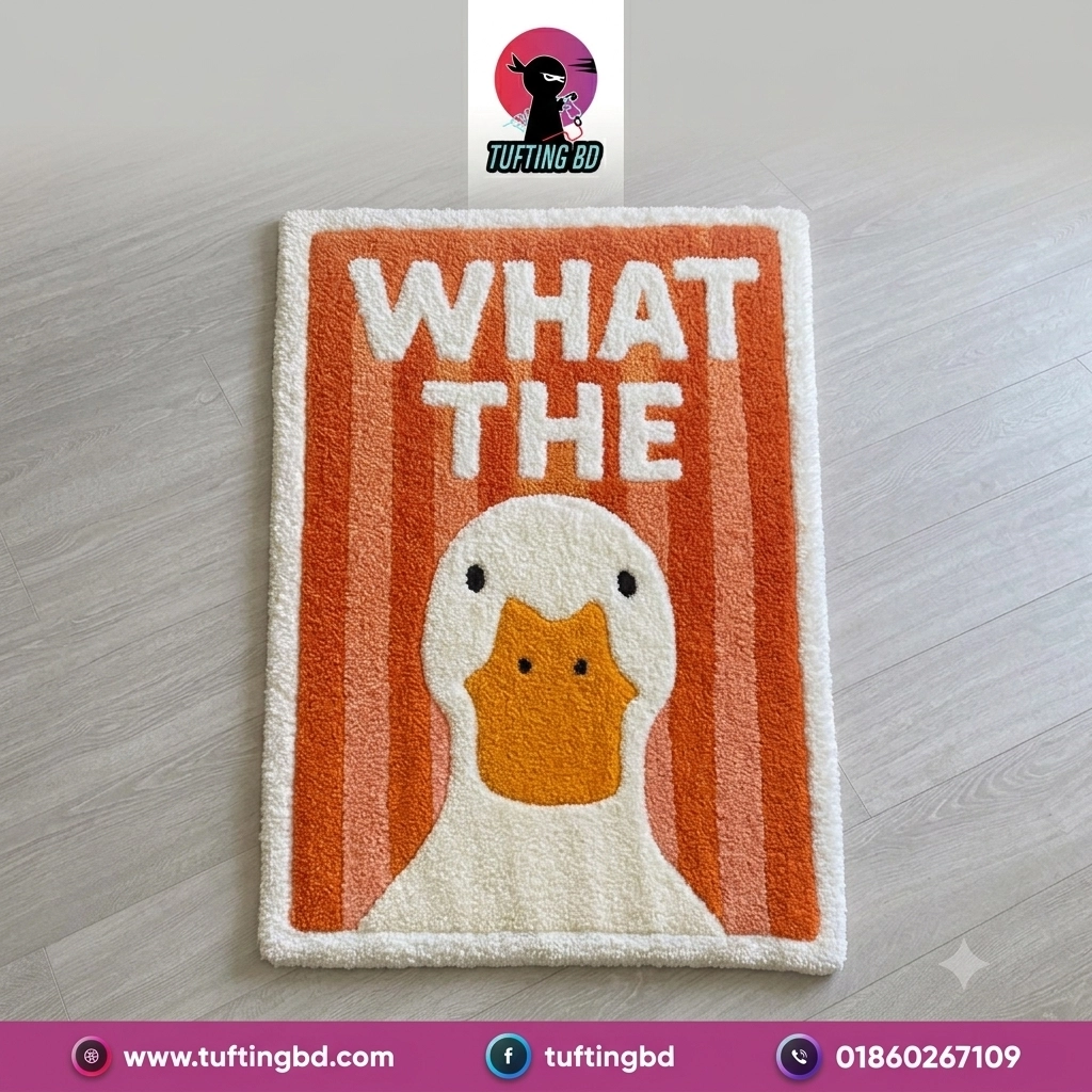 ​"What The Duck" Custom Tufted Rug - Funny Handmade Floor Mat